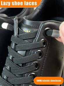 QKC 1 Paar Schnürsenkel, 2 Gummibänder, 4 Schnallen, einfarbige klassische Schnürsenkel geeignet für Freizeitschuhe und Sneaker