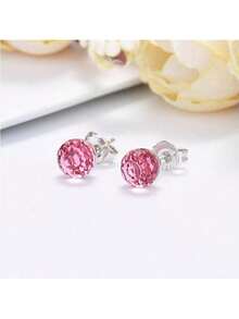 1 Paar elegante, bunte Kristallkugel Ohrstecker