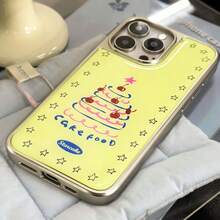 1 件可爱星星蛋糕图案电镀银色液体硅胶手机壳适用于 17Promax/17air/17/17pro/16Promax/16/13/15Pro/14/16Pro/12Promax/13Pro/11Promax/11，时尚保护软壳，个性化设计，适合女性 - 彩色 - 查看 8