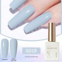 XEIJAYI 1瓶15毫升浅蓝色透明凝胶指甲油，可卸闪粉凝胶指甲油，适合夏季 - 家用及美甲沙龙DIY美甲，女士适用 - 水鴨藍 - 查看 10
