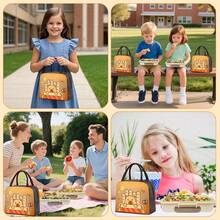 Lonchera de Capybara para Niño,Bento Lunch Box 36 Piezas, Fiambrera para Niña Preescolar Portátil A Prueba de Fugas con 4 Compartimentos, Bolsa y Cubiertos, Microondas - 1 - Ver 8