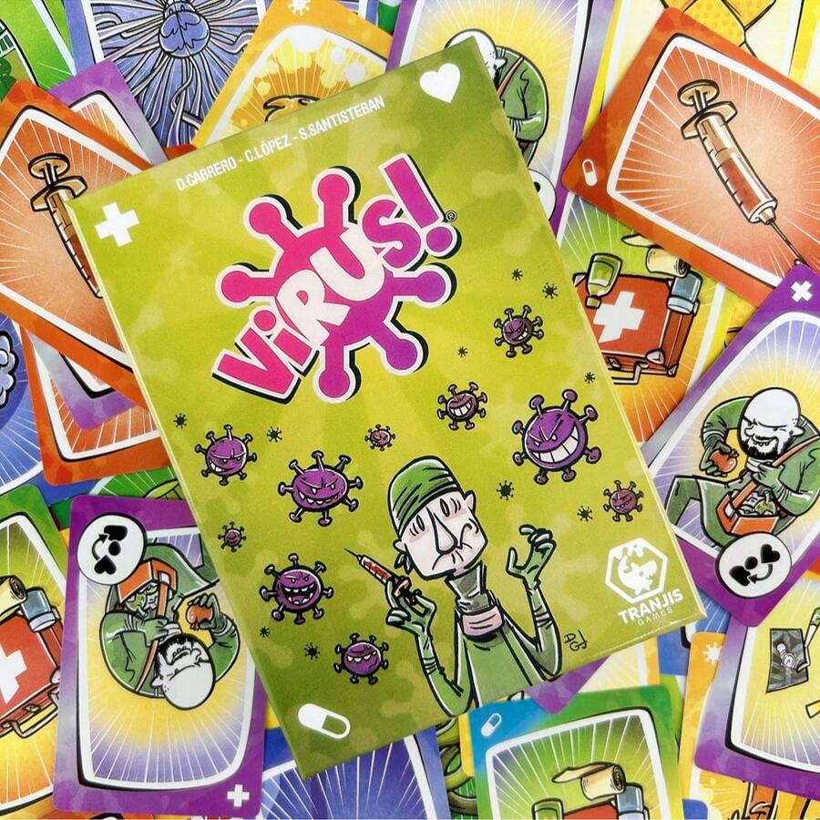 Trò chơi cờ bàn Virus mới 1 2 năm 2025, Trò chơi bài vui nhộn dễ lây lan, Phiên bản tiếng Tây Ban Nha và tiếng Anh, Trò chơi tiệc tùng cho lễ Halloween, Bộ bài trò chơi gia đình vui nhộn, Quà tặng sinh nhật, Quà tặng Giáng sinh, Quà tặng, Quà tặng hoàn hảo, Quà tặng