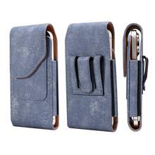 VIETAO VINTAGE 6.5inch 6.7-6.9inch 7.2inch Multisize Denim Print Hanging Belt Waist Faux Leather Mobile Bag Cell Phone Bag With Card Holder Slot