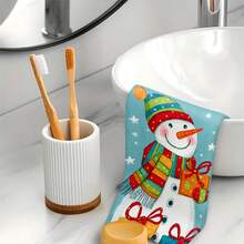 1 set/2 buc/100 buc lavete de bucătărie și lavete imprimate cu oameni de zăpadă, potrivite pentru decorarea interioară în restaurante, bucătării și băi, decorarea petrecerilor, cadouri de festival și pot fi oferite și ca cadouri de Crăciun.