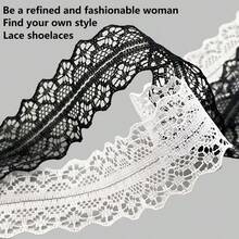 1 Pair, Lace Shoelaces DIY Ballet Cute Girl Accessories German Training Shoes White Silk Lace Shoelaces