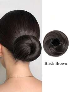 1 件优雅女士发型，发髻甜甜圈发髻假发，4 英寸弹性夹式接发，耐热合成纤维，多功能设计适合所有发质，牢固贴合，适合所有女性日常使用和活动的发饰，发型套装，美发工具套装，发型工具