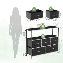 Drawer Storage Cabinet, Fabric Storage Drawer Units, Storage Tower Organizer, Entertainment Center With Fabric Drawers, TV Stand, Dresser With Fabric Bins, Sturdy Steel Frame, Easy Pull Handles, Stylish Chest Of Drawers For Bedroom, Hallway, Entryway, Living Room, Closet, Office, (Some Models With 3D Artificial Diamonds Sticker And Artificial Diamonds Handles) - 9抽屜粉紅+3D貼紙+鑽石手柄 - 查看 9