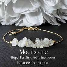 Rainbow Moonstone Bracelet, Natural Crystal, Symbol Of Hope And Feminine Power, Naturalistic Jewelry Gift - Moonstone - View 2