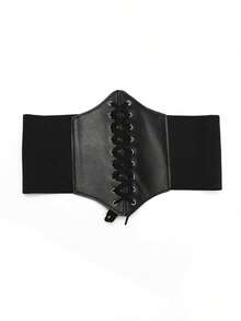 1pc Plus Size Women's Elegant Corset Waist Belt, Vintage Palace Style Elastic Waist Cincher, Best Paired With Dresses, Gowns, Coats For Parties, Celebrations