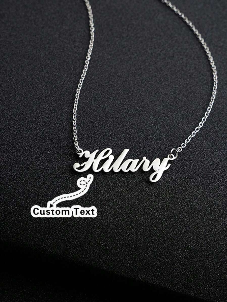 Dây chuyền thời trang sang trọng bằng vàng mờ tùy chỉnh, thích hợp làm quà tặng cho cặp đôi, bạn bè, gia đình, sinh nhật, kỷ niệm, ngày lễ - Bạc bóng - Xem 1