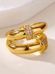 Zirconia Owl Shape Rings For Women Gold Color Geometric Owl Adjustable Finger Rings Wedding Couple Luxury Jewelry Gifts Valentine's Day Gift - Yellow Gold - View 4