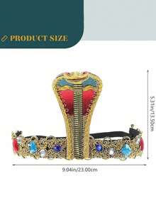 一套埃及主题服饰配件，包括金色埃及女王头饰、金属蛇形手镯、螺旋手镯、蛇形手镯，女性角色扮演饰品，金属材质，适合派对、婚礼、日常生活、工作、度假等各种场合。 - 彩色 - 查看 16