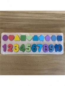 1件蒙特梭利木制益智玩具，多功能认知板，早教认知板，亲子互动拼图玩具，圣诞节、感恩节、万圣节儿童礼物（数字和图案颜色随机）（产品尺寸已在图片中标注，您可以查看产品尺寸） - 彩色 - 查看 9