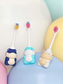 1 szt. szczoteczka do zębów dla dzieci z miękkim włosiem i kreskówkową, uroczą wydrą, szczoteczka do zębów dla niemowląt 0-3 lat, szczoteczka do zębów dla dzieci 3-6 lat, szczoteczka do zębów dostosowana do wieku, dokładne czyszczenie i usuwanie plam, szczoteczka do nauki szczoteczki dla niemowląt