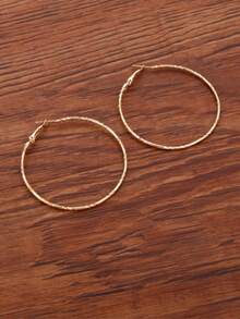 Pendientes de flor sencillos chapados en oro, accesorios minimalistas casuales - Amarillo Oro - Ver 2