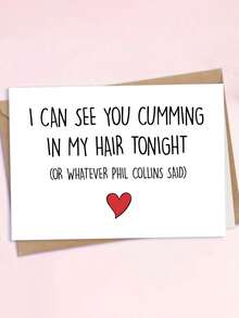 1pc Valentine's Day Card With Envelope - Funny & Sexy Naughty Greeting Card For Husband, Boyfriend, Fiance - Blank Inside For Anniversary, Birthday Or Valentine's Gift