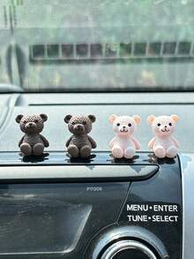 2 đồ trang trí xe hơi hình gấu bông nhỏ, đồ trang trí xe hơi hình gấu hoạt hình dễ thương, đồ trang trí bằng nhựa phụ kiện nội thất sáng tạo - Nhiều màu - Xem 6