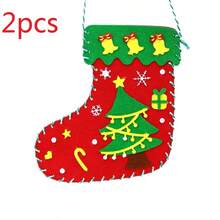 2 Stücke Weihnachtsdekoration - Weihnachtsmann Mini Socken, Weihnachtsbaum Hängedekoration, Weihnachtsstrumpf Geschenktüten, Weihnachtstüten, Frohes Neues Jahr 2025 - Verschiedenfarbig - Übersicht 17