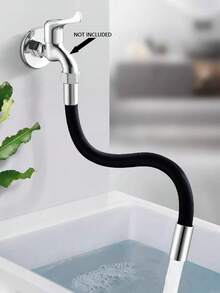 1 件旋转水龙头延长软管，通用浴室厨房水槽喷头水龙头延长器柔性管 - 黑色 - 查看 5