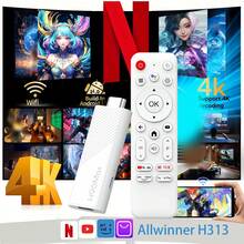 TUOGTCI Mini TV Box, Allwinner H313 TX1 Android 10 Smart TV Box - Reproductor multimedia 4K Ultra HD con CPU H313 de cuatro núcleos, Wi-Fi 2.4G y Ethernet, control parental, control remoto y fuente de alimentación, diseño compacto para mini TV, Smart TV doméstico, dispositivo de transmisión de video, componentes de alta calidad