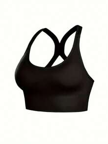 Wireless Sports Bra, Comfortable And Breathable, Push-Chest Shock-Proof Bra, Women's Underwear - 黑色 - 查看 3
