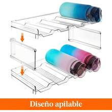 Lifewit Organizador de Botellas Apilable para Armario, Frigorífico, Despensa - Portabotellas de Plástico para Almacenar en Encimera, Armario, Oficina - Pack de 4, Cada Bandeja Admite 4 Recipientes NUTY - 16 botellas - Ver 2