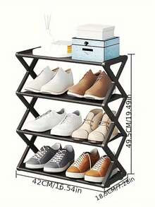 1 pezzo Portascarpe minimale a più ripiani, scaffale in piedi. Due metodi di consegna: sacchetto di plastica e confezione in cartone. Montaggio a pavimento, in metallo nero e plastica. Facile da installare, salvaspazio. Scaffale per organizzare e riporre più paia di scarpe. Lavabile a mano. Adatto per armadi, garage, corridoi, ingressi di case, camere da letto e dormitori.
