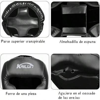 Careta de Boxeo, Protector Cabeza Kick Boxing, Sparring Headgear para Entrenamiento Combate, Equipo de Cabeza de Box para MMA, Muay Thai, Grappling, Karate, Taekwondo, Martial
