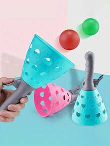 兒童彈射球玩具,親子互動雙人有趣彈射球,室內外遊戲活動,配備2個接球籃和4個球的pop-pass-catch球遊戲,適合男孩和女孩的庭院和海灘玩具