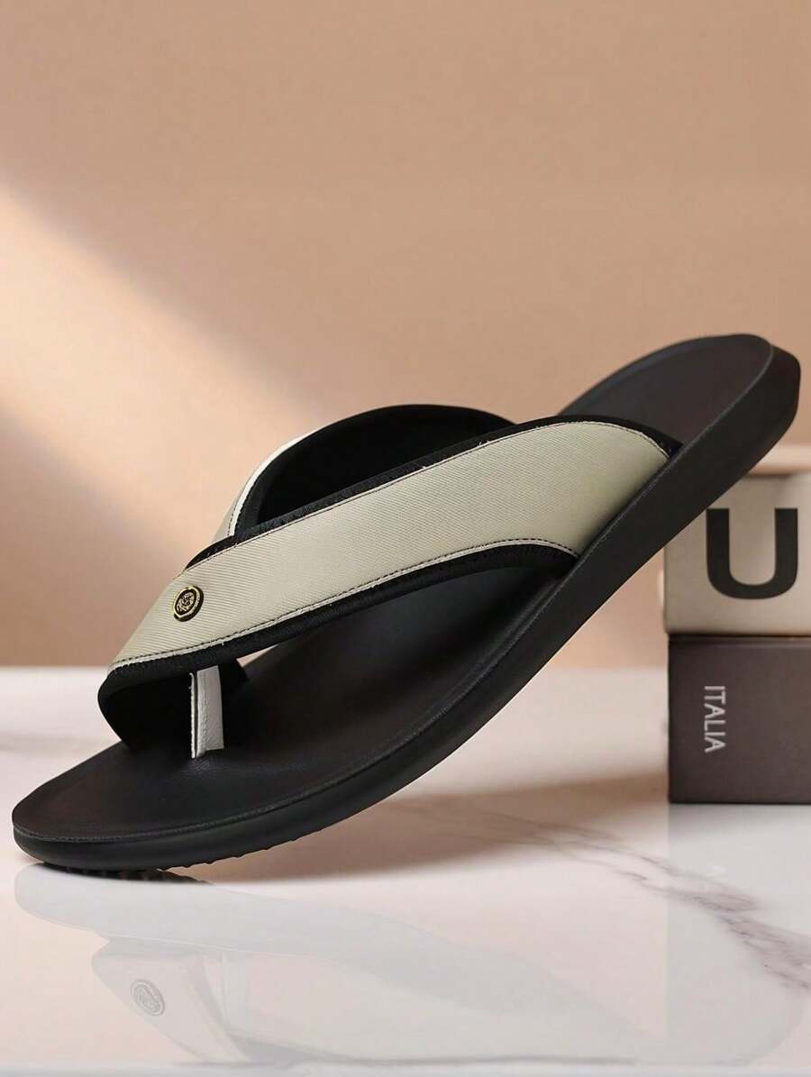 Men's Open Toed Slippers, Cross Strap Design, Simple And Elegant, Comfortable And Durable, Outdoor Beach Shoes, Indoor And Outdoor Dual-Use Flip Flops