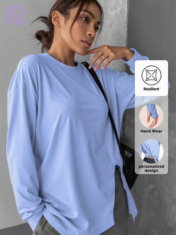 Soyun Women's Loose Yoga Clothes With Splits Slim And Lightweight Suitable For Outdoor Activities Travel Gym Running And Training