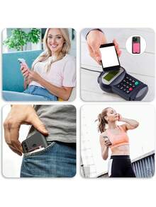 新款硅胶吸盘卡套，方形单面手机吸盘支架，粘性手机壳支架，硅胶手机配件，兼容苹果和安卓手机，自粘吸盘手机支架，多功能硅胶手机口袋吸盘手机壳 - 彩色 - 查看 3