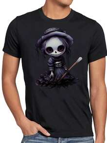 Sally Dress Oogie Boogs, Best T- Shirt, Cross Shirt, Great For A Weekend Trip Or Vacation, Casual T-Shirt Graphic Tees, Graphic Tees, 100 Percent Cotton Shirts, Black Street Graphic Tees, Men's T-Shirt, Funny Graphic Vintage T Shirts, S-XXXL - 黑色-1 - 查看 3
