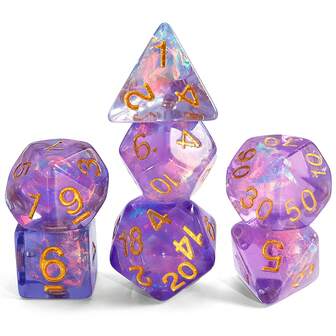 7pcs/Set Acrylic Polyhedral Dice, Suitable For Outdoor Gatherings, Board Games, Festivals, With Iron Box Packaging