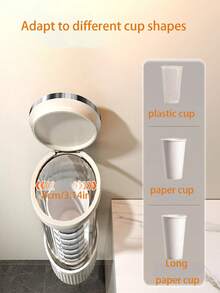 1pc Disposable Cup Holder, Wall-Mounted Cup Dispenser For Water Cooler, Paper Cup Rack, Beverage Station Storage Organizer - Multicolor - View 5