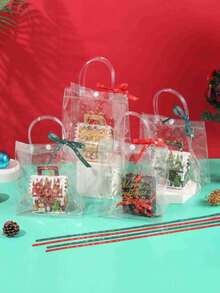 10 Yards/Roll Mixed Christmas Gift Wrapping Satin Ribbon, Party Baking Box Decoration Sealing Ribbon