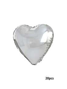 Globos de corazón de papel de aluminio de 18 pulgadas para decoración de bodas, cumpleaños, propuestas - Plateado - Ver 8