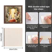 1 pièce/2 pièces Cadre photo en bois de scène de la Nativité, décorations de Noël, décoration de chambre, décoration de maison, décoration de chambre à coucher, décoration de salle de prière, décoration de table