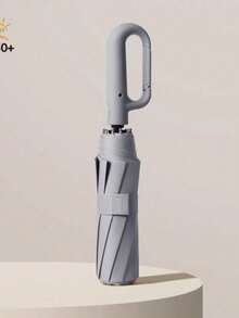 Automatic Folding Umbrella With UPF 50+ Sun Protection - Buckle Ring And Portable For Travel - 灰色 - 查看 1