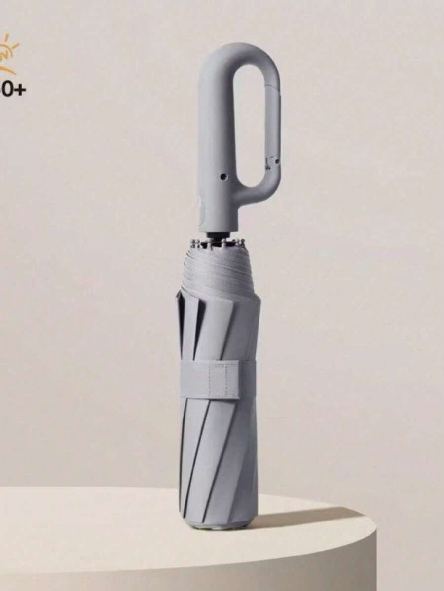 Automatic Folding Umbrella With UPF 50+ Sun Protection - Buckle Ring And Portable For Travel - 灰色 - 查看 1