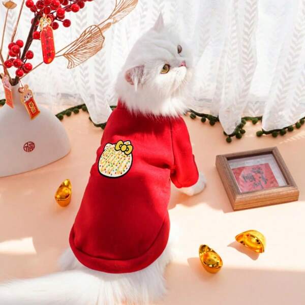 Sanrio New Autumn And Winter Cat And Dog Round Neck Hoodie, Cartoon Hoodie, Sports Style Dog And Cat Pet Clothes, Pet Hoodie For Cats And Dogs, Cotton Two Legged Round Neck Hoodie