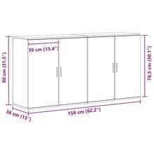 vidaXL Sideboards 2 pcs Rovere nero 79 x 38 x 80 cm Legno multistrato