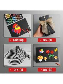 10 tờ giấy bìa đen khổ A4/A3, thích hợp cho thư pháp, báo viết tay, vẽ tranh, đồ thủ công DIY, vẽ bằng bột màu và thiệp thủ công - màu đen - Xem 4