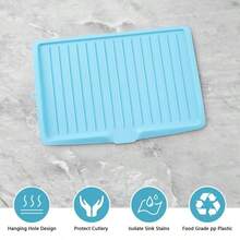 Drip Tray Plastic Worktop Dish Drainer Large Kitchen Sink Drying Rack Holder Dish Drying Mat Draining Board Mat Draining Tray Multi-Purpose Non-Slip Kitchen Heat Resistant Mat For Home White - Green - View 5