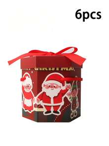 6pcs/12pcs Christmas Gift Box, Candy Box, Dessert & Bread Box, Christmas Eve Apple Food Packaging Box, Apple Packaging Gift Box, Cookie, Nougat, Chocolate Box - Family - View 13