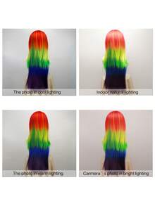 Parrucca da cosplay arcobaleno vibrante per donna - capelli lunghi, folti e morbidi, perfetta per festival musicali, feste in costume e eventi a tema - di alta qualità, con cuffia regolabile e facile da acconciare