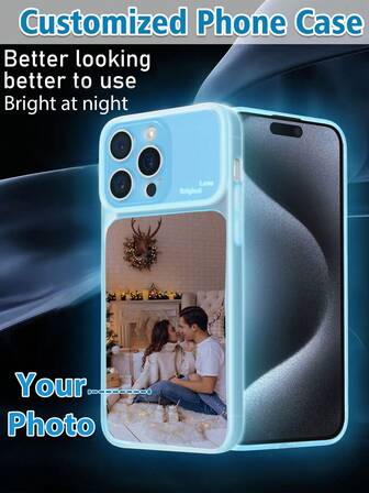 1pc Customizable Glow-In-The-Dark Matte White Transparent TPU Shockproof Phone Case/Luminous Phone Case/Fluorescent Phone Case/Interesting Phone Case, Compatible With Iphone, Android, OPPO, IPhone 15 Pro Max, IPhone 14 Pro Max, A52 4G, A31 4G, A23, Redmi Note 11 Pro 4G, Redmi Note 12 4G, OPPO A54, A14, A54