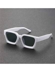 1pc Retro Fashion Square Oversized Fashion Glasses, Thick Frame Eyewear For Women, Suitable For Bars And Parties