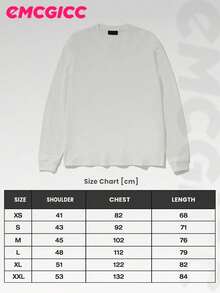 EMCGICC Manfinity Y2k Thin Long Sleeved T-Shirt For Men,Graphic T Shirt Cotton 220g,Fashionable Hip-Hop For Men -  Long Sleeve T-Shirts, Funny Vintage Shirts,Regular Fit, Street Style, Digital Print,  Ideal Gift - 白色 - 查看 6