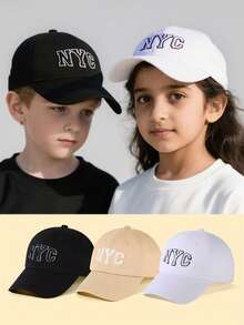 3 chiếc mũ bóng chày thêu NYC cho trẻ mới biết đi, mũ bóng chày bằng cotton, mũ có thể điều chỉnh, dành cho bé trai bé gái từ 1-2/2-8/9-12 tuổi, chạy bộ, tập luyện và hoạt động ngoài trời trong mọi mùa, kỳ nghỉ ở bãi biển - Thành phố New York - Xem 3